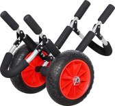 HOMCOM Surftrolley Surfplank transporttrolley opvouwbare boottrolley inklapbaar PU-banden tot 45 kg A32-004