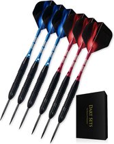 JOMY Dartpijlen Set 23 gram – Dartspijlen – Extra Darts Shafts + Flights – Inclusief Slijper – Met luxe opbergdoos – 6 stuks