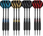KOTO Brass Multiset - Dartpijlen - 23 Gram - 12 Darts - 4 Dartsets - Dartetui - Multiplayer
