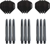 3 sets (9 stuks) Super Sterke Zwarte Poly XS100 - flights - en 3 sets (9 stuks)  zwarte - shafts