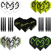 Michael van Gerwen - darts flights - 5 Sets Multipack NIEUW inclusief 4 sets - darts shafts - dart flights