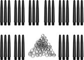 Dragon Darts zwarte - dart shafts - 10 sets (30 stuks) - Inbetween - darts shafts - plus 10 sets (30 stuks) veerringen