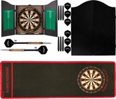 Dragon Darts Jack Daniels – dartkabinet –dartbord – set van 6 dartpijlen – dartmat – kabinet – originals rood