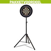 Mobiele Dartbaan VoordeelPakket + Mission Samurai 2 + Dartbordverlichting Basic (Zwart)