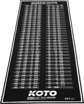 KOTO Carpet Check Out - Dartmat - 237 x 80 cm - Zwart - Rekenhulp - Dart Oche