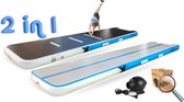 YouAreAir Turnmat — AirTrack Pro 4.0 | 4 meter — 15cm dik | incl. 800 Watt STERKE miniblower | Gymnastiek | Waterproof | Gym fitness mat opblaasbaar met elektrische lucht-pomp