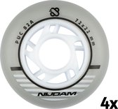 Nijdam Inline skate wielen - 72x22 mm - 4st - Zilver