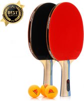 Professionele Tafeltennis Pingpong Batjes Set Pingpongballen Pingpongtafel - Tafeltennisset - Duurzaam - 2,5mm Padding