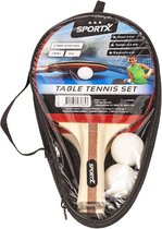 SportX - x Tafeltennis batjes sport set met 2 ballen - Ping Pong spelen