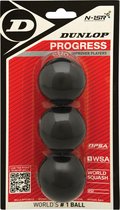 Dunlop  PROGRESS  -  Squashballen  halfgevorderde speler- 3ball blister- zwart