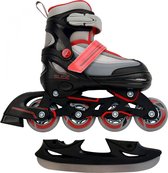 AMIGO Slide 2-in-1 skates - Voor jongens en meisjes - Zwart/Rood - Maat 30-33