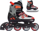 Nijdam Skates Combo Verstelbaar - Red Raider - Zwart/Rood/Grijs - Maat 37-40