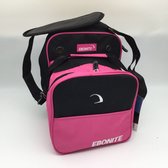 Bowling Bowlingtas 1-Bal 'Compact' Ebonite, roze en zwart, met apart schoenenvak en opberg net