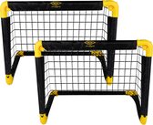 Umbro voetbaldoelen - zwart geel - voetbalgoal-- doeltjes - set van 2 - opvouwbaar - 55 x 44 x 44 cm-minigoal