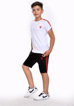 Sportkleding Set / Gympak - T-Shirt en Korte Broek - 110/116 - Jongens Wit