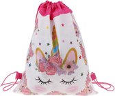 Gymtas Unicorn eenhoorn rainbow regenboog rugtas - tas - rugzak - gymtas - kinderrugzak - 35cm x 28cm - Roze -eenhoorn ruzgzak -unicorn trekkoord rugtas -unicorn gymtas