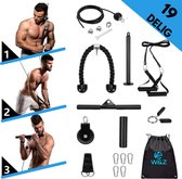 W&Z Home Fitness Kabelsysteem 19-delig set -Krachtstation Thuis Sporten met Triceps Touw - Krachttraining - Lat Pulley