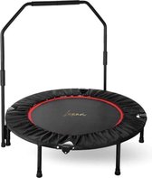 Luxari - Hoogwaardige fitness bounce trampoline - Inclusief stang en beschermhoes - 105 cm diameter - Opvouwbaar - Belastbaar tot 150 kg - Mini trampoline - Hometrainer - Trampoline