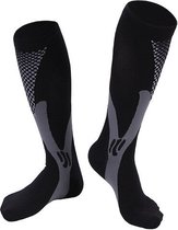 Compressie sokken voor hardlopen en reizen - Compressiekousen zwart heren en dames maat L-XL (41-44)