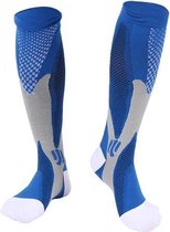 Compressie sokken voor hardlopen en reizen - Compressiekousen blauw mannen maat L-XL (41-44)