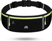 TDR - Heuptasje sport – running belt - verstelbare buideltas van 60 tot 120 cm - waterafstotend - Zwart en Groen