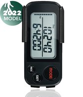 Stappenteller met Clip BS®  - Groot scherm incl horlogefunctie - Pedometer - Fitness & Activity Tracker -  Stappen tellers Dames en Kinderen - Calorieen afvallen