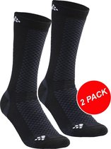 Craft Mid Socks (2-pack)  Wintersportsokken - Maat 43-45 - Unisex - zwart