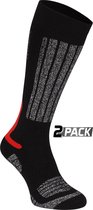 Starling Skikousen - 2-Pack - Whistler - Zwart/Grijs/Rood - 39/42