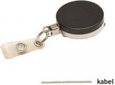 Zwarte metalen yoyo met kabel en vinyl strap / Skipashouder type EG43 Klein huishoudelijke accessoires Card Vision Huismerk