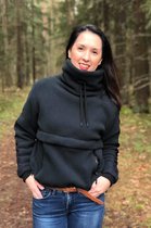 REVIVE Outdoor Fleece Sweater MAJA, Forest Green, maat L, voorzien van 3 ruime zakken (afsluitbaar met rits)