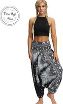 yoga pants loose women high waist Women Summer Loose Yoga Trousers Baggy Boho Jumpsuit Harem Pants gym Zwart Wit