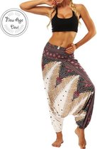 yoga pants loose women high waist Women Summer Loose Yoga Trousers Baggy Boho Jumpsuit Harem Pants gym White Fractal