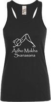 sporttop- yoga top dames- myfavyogapose - zwart- mukho svanasana- maat S