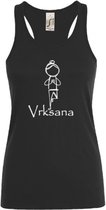 Yoga- tanktop- shirt- sol- zwart- XL- tree