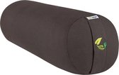 Yoga Bolster Rond - Ecoyogi – 60 x 20 cm – 3,9 kg - Lava Antraciet – Eco katoen - GOTS gecertificeerd - Yoga rol