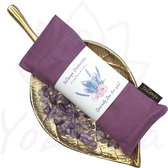 YoZenga oogkussen met Amethyst & biologische lavendel  | kristallen/edelstenen | Kleur: Lavenderblush | Ideaal bij hoofdpijn & stress klachten | Meditatie | Ontspanning | Yoga