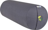 Yoga Bolster Rond - Ecoyogi – 60 x 20 cm – 3,9 kg - Grijs – Eco katoen - GOTS gecertificeerd - Yoga rol