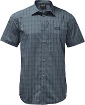 Jack Wolfskin Rays Stretch Vent Shirt Men - Blouse - Heren - Storm Grey Checks - Maat L