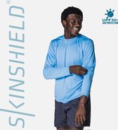 Skinshield - UPF 50+ UV-zonbeschermend heren performance T-shirt - lange mouwen - Columbia Blue - Blauw - 3XL