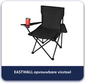 EASTWALL opvouwbare visstoel - klapstoel - tuinstoel - multifunctioneel - zwart - B80 x L44 x H80cm - Draaggewicht tot 120kg