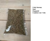 Hennep Zaad - Karper vissen - HEEL (ongepeld)- 3 Kilo