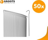 Stalen haringen set van 50st. - premium staal - grondanker - tent haring - grondhaken - tent spijker - 20cm lang - 3cm haak - 3,5mm premium dikte tentharing - Groots®