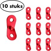 10 stuks Aluminium scheerlijn spanner - scheerlijn - scheerlijnspanners - rood