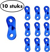 10 stuks Aluminium scheerlijn spanner - scheerlijn - scheerlijnspanners - blauw