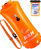 Premium Safe swimmer Zwemboei voor veilig Openwaterzwemmen - Safeswimmer zwem boei inclusief drybag opbergzak | B&H Safe swimmer