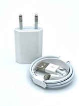 iPhone Lader - USB Oplader inclusief lightning kabel van 1 Meter - iPhone 12/11/11 PRO/ XS/ XR/ X/ iPhone 8/ 8 Plus/ iPhone SE - Oplaadkabel en Adapter - wit