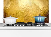 Spatscherm Keuken - Kookplaat Achterwand - Spatwand Fornuis - 120x60 cm - Gouden glitter achtergrond - Aluminium - Wanddecoratie - Muurbeschermer - Hittebestendig