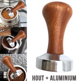 Allernieuwste Koffie Tamper Koffieverdeler 53mm - Hout en Aluminium - Barista Espresso Leveler Koffie Verdeler - 53 mm