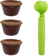 Nescafe Dolce Gusto Cups | Duurzaam | Koffiecups | Hervulbare Koffiecups | Milieuvriendelijk | Set van 4 met GRATIS maatlepel
