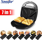 Wafelijzer Met Verwisselbare Platen - Wafelmaker - 7 in 1 - Wafelijzers - Wafelijzer - Sandwich Maker - Tosti Apparaat - Tosti Grill Apparaten - Donutmaker - Donut Bakvorm - Cake Pop Maker - Cake Pop - Donut Maker - Nut Maker - Grill Apparaat - Wafel